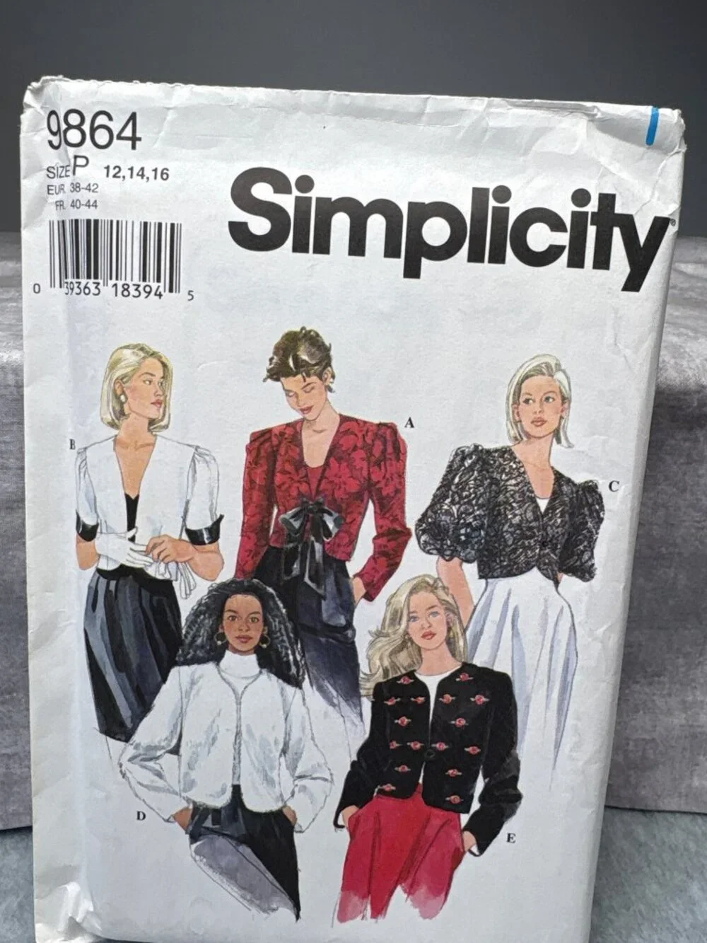 Simplicity 9864 Jacket Sewing Pattern Size 12 14 16 Uncut Vintage Style